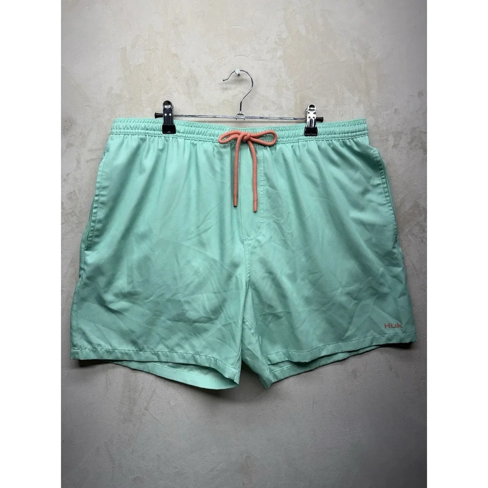 Huk Fishing Pursuit Volley Swim Trunks Mens XL Mint Green Board Shorts 5.5